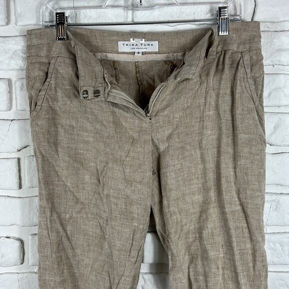 Trina Turk Linen Blend Pants Size 8 - Picture 7 of 14